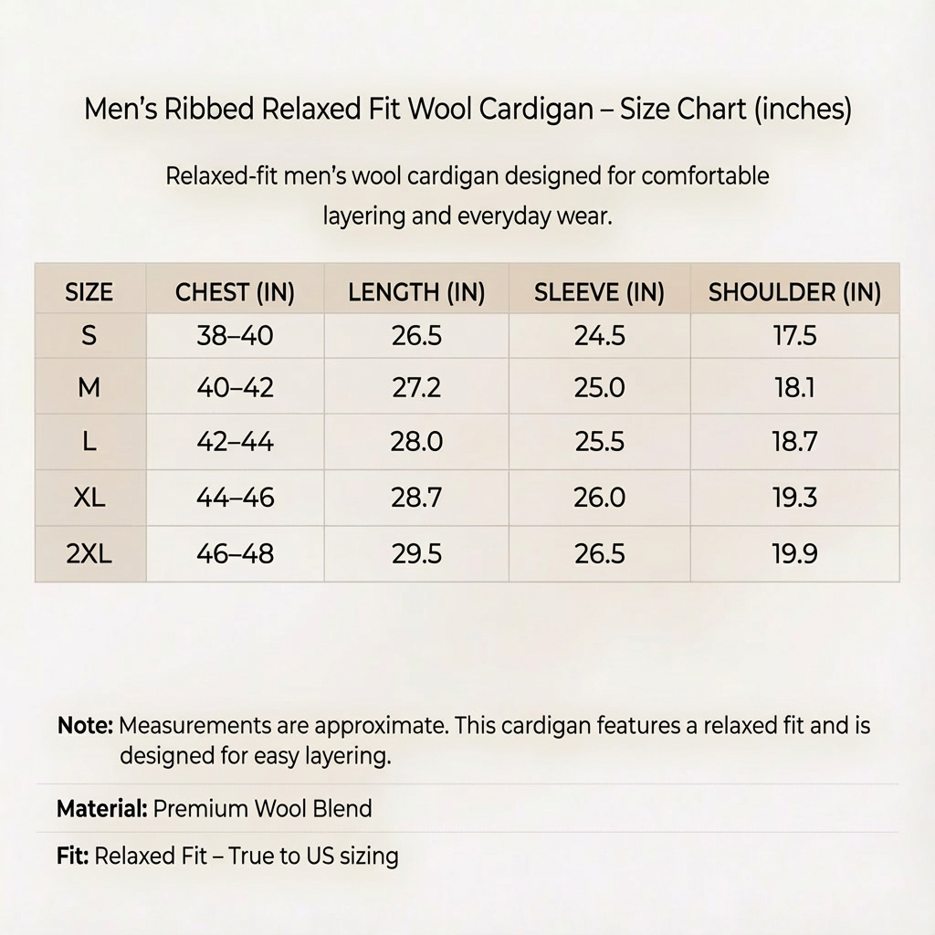 Men's Ribbed Cardigan | Relaxed Fit & Button Front 6