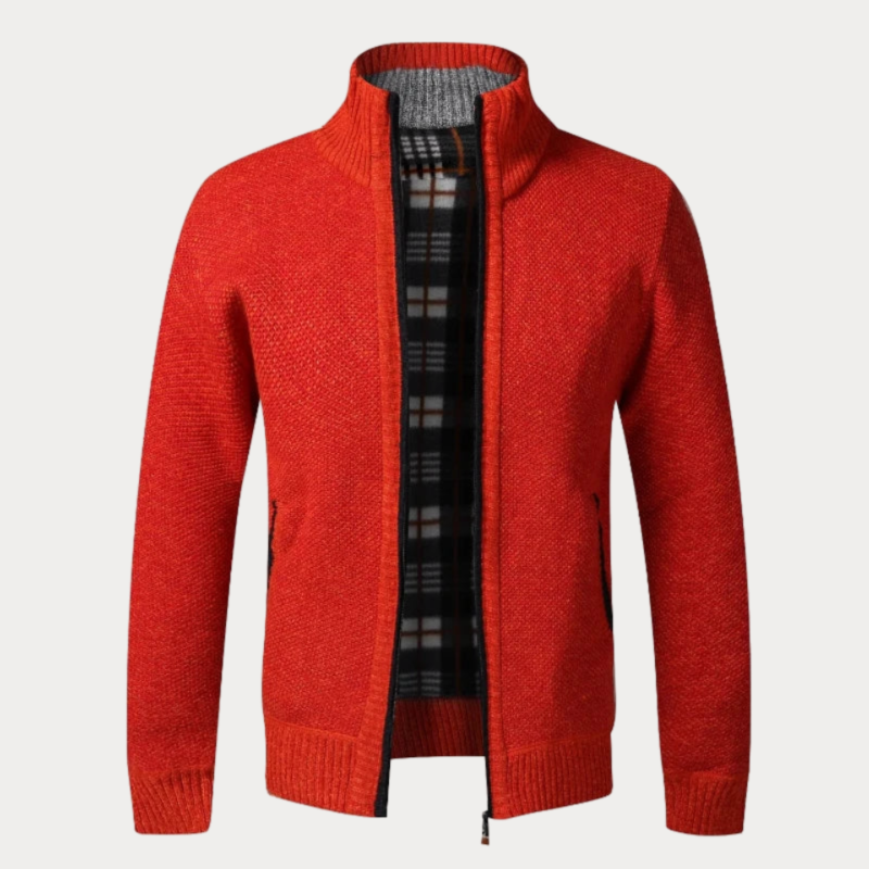Men's Zip Up Cardigan Tailored Fit Knit Jacket Sweater 15