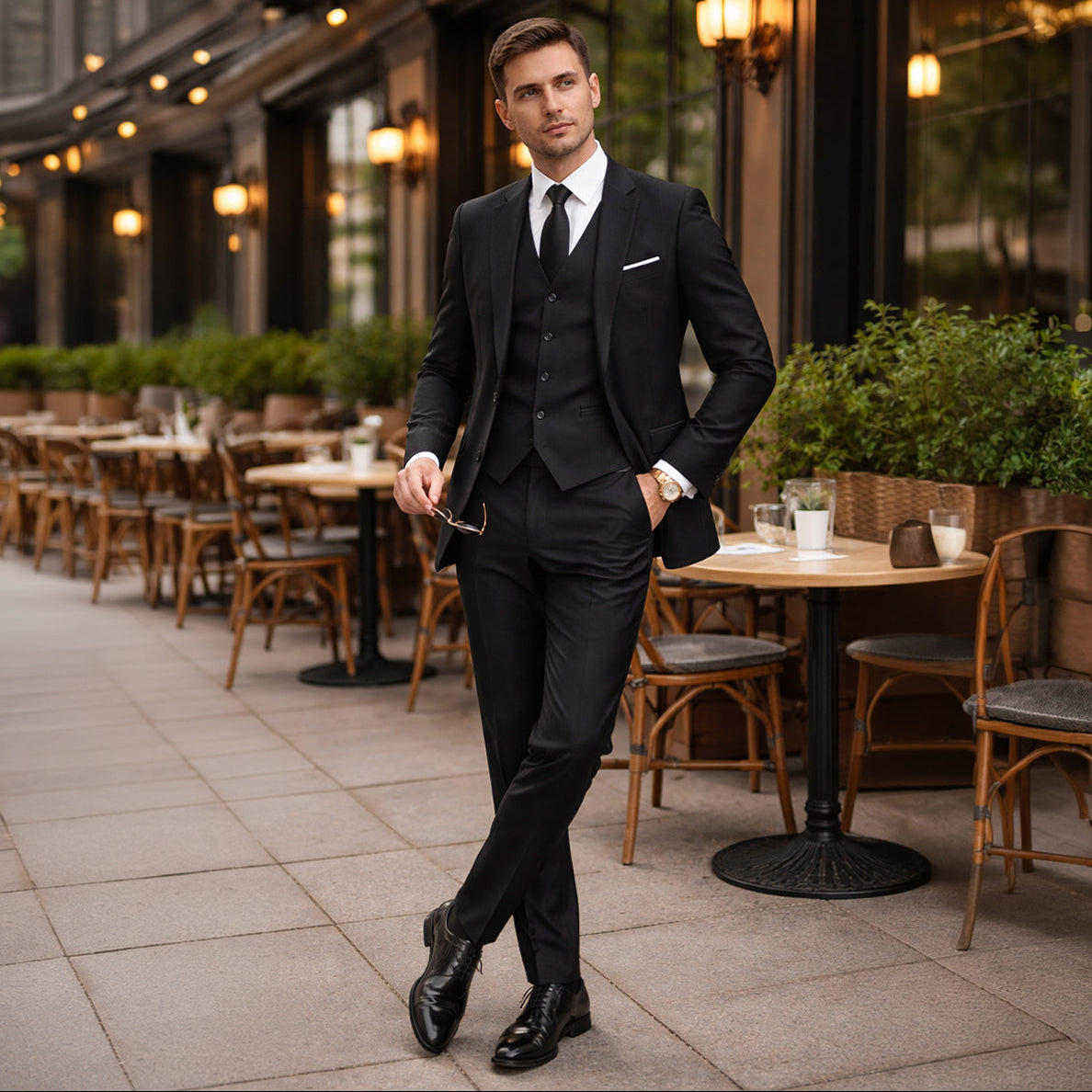 Men's 3 Piece Suit Slim Fit Structured Tailored Wear