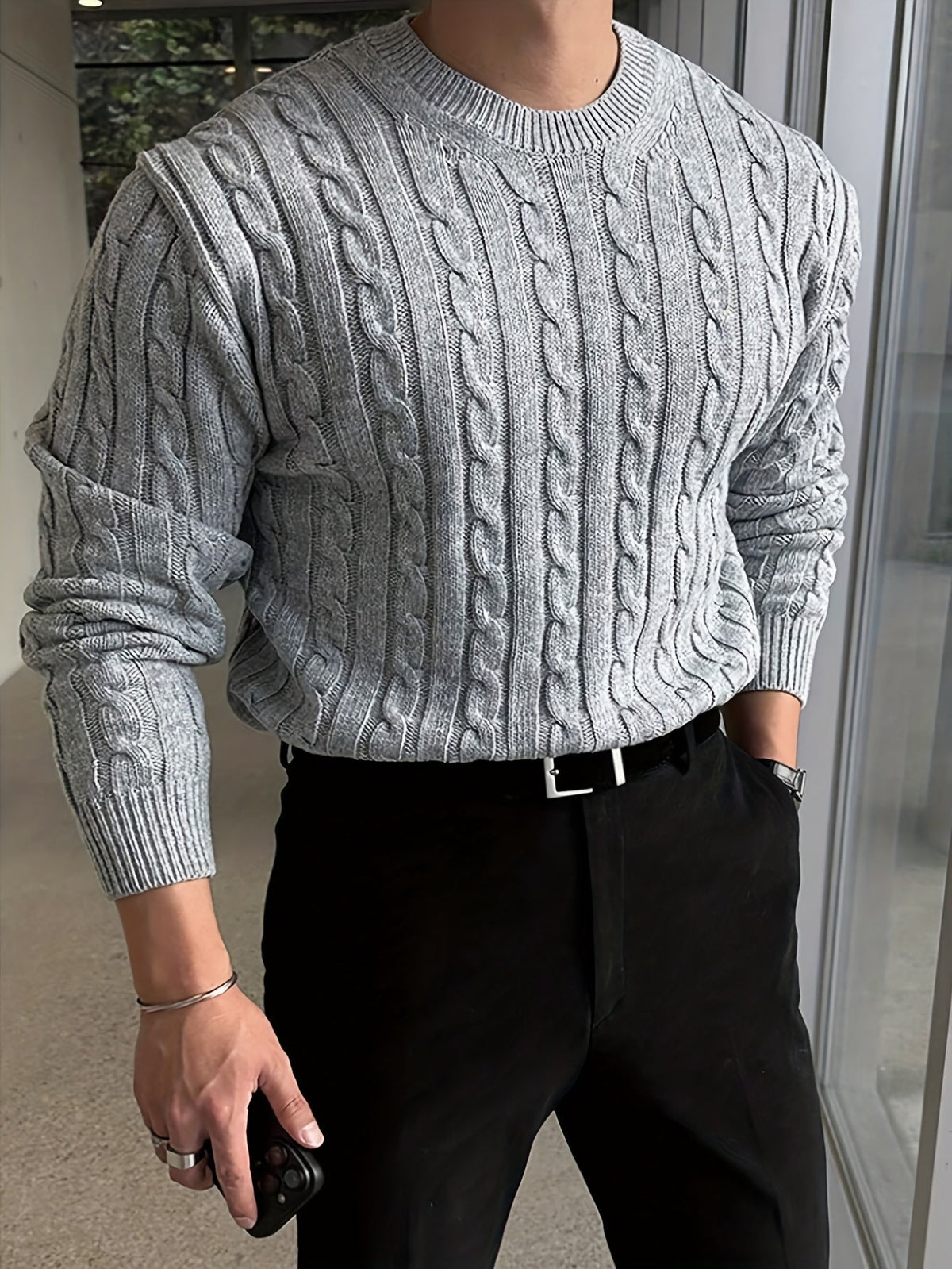 Men's Cable Knit Pullover Sweater | Timeless Comfort & Style