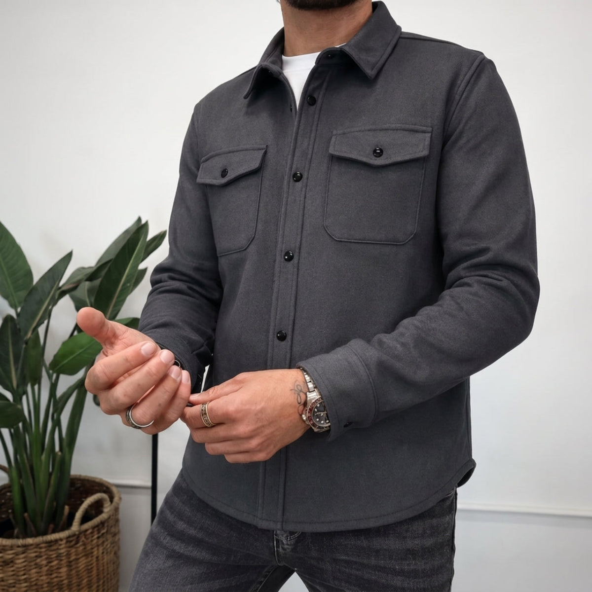Men's Shirt Jacket | Relaxed Fit & Dual Chest Pockets