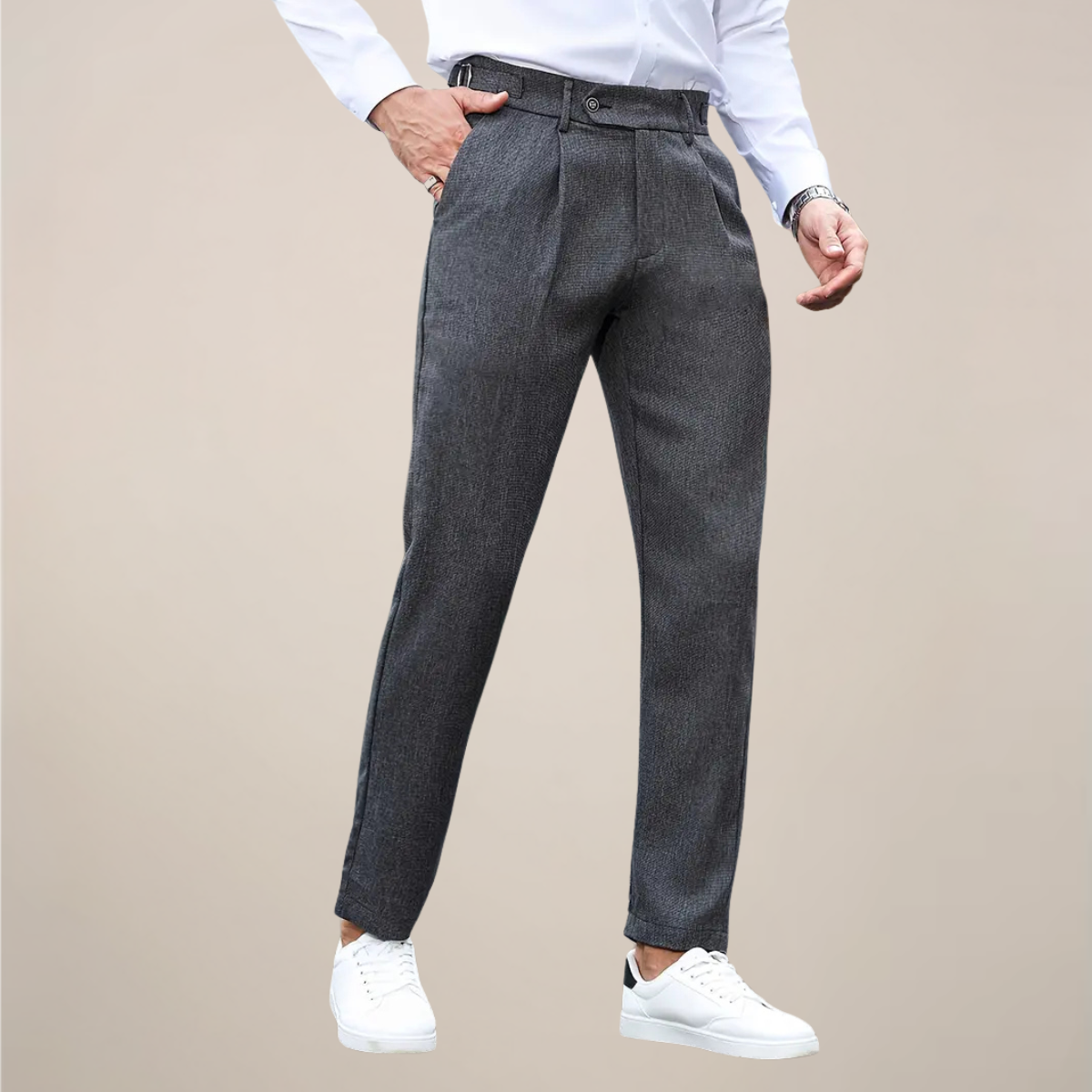 Men’s Slim Fit Pleated Trousers – Stylish Dress Pants for Business & Formal Events