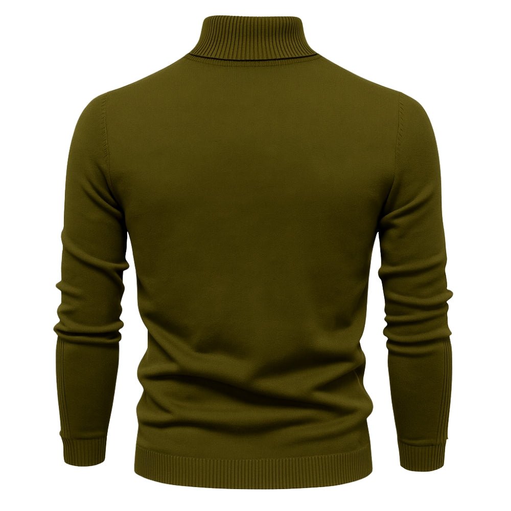 Men's Slim Fit Turtleneck Sweater Ribbed Collar Pullover