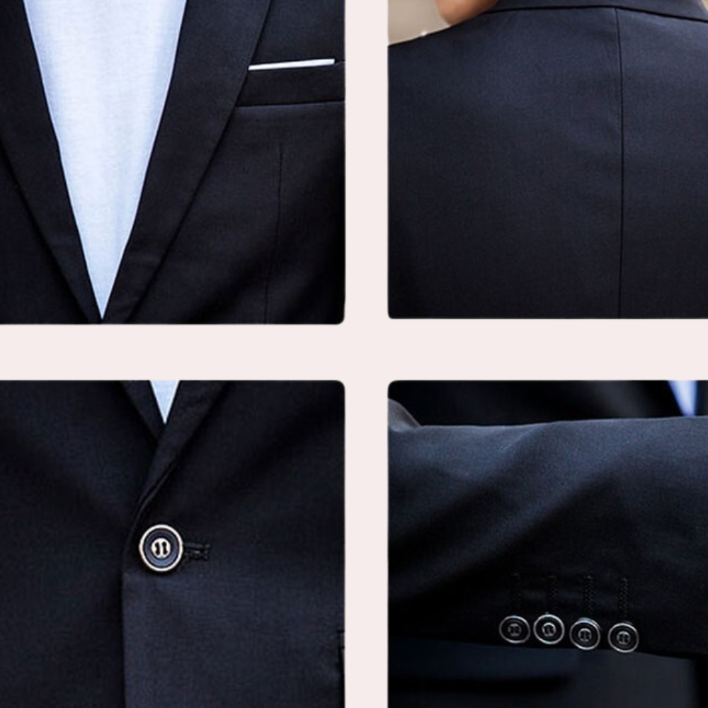 Men’s Slim Fit Two-Piece Suit for Year-Round Formal Events