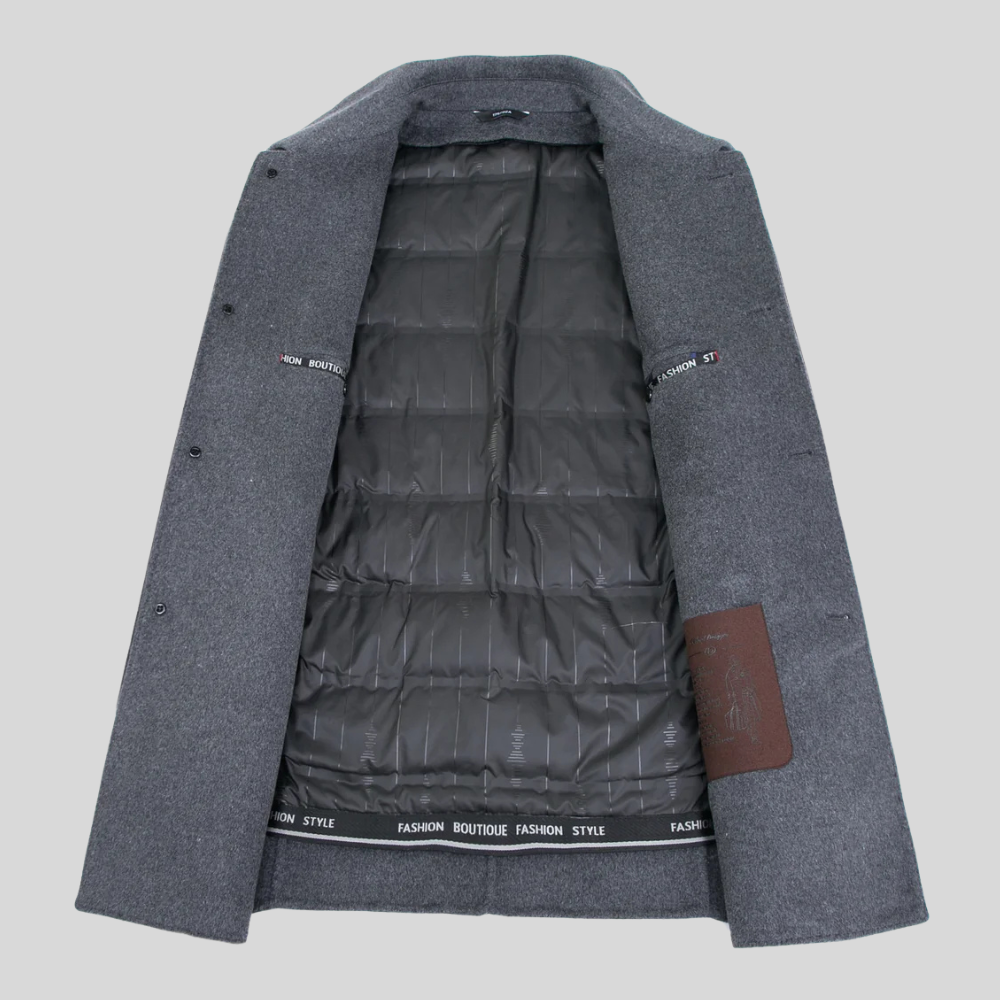 Men’s Stylish Single-Breasted Overcoat for Winter Events