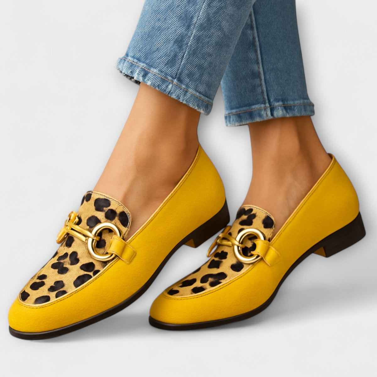 Women's Animal Print Slippers Squared Toe Low Heel Mules 1