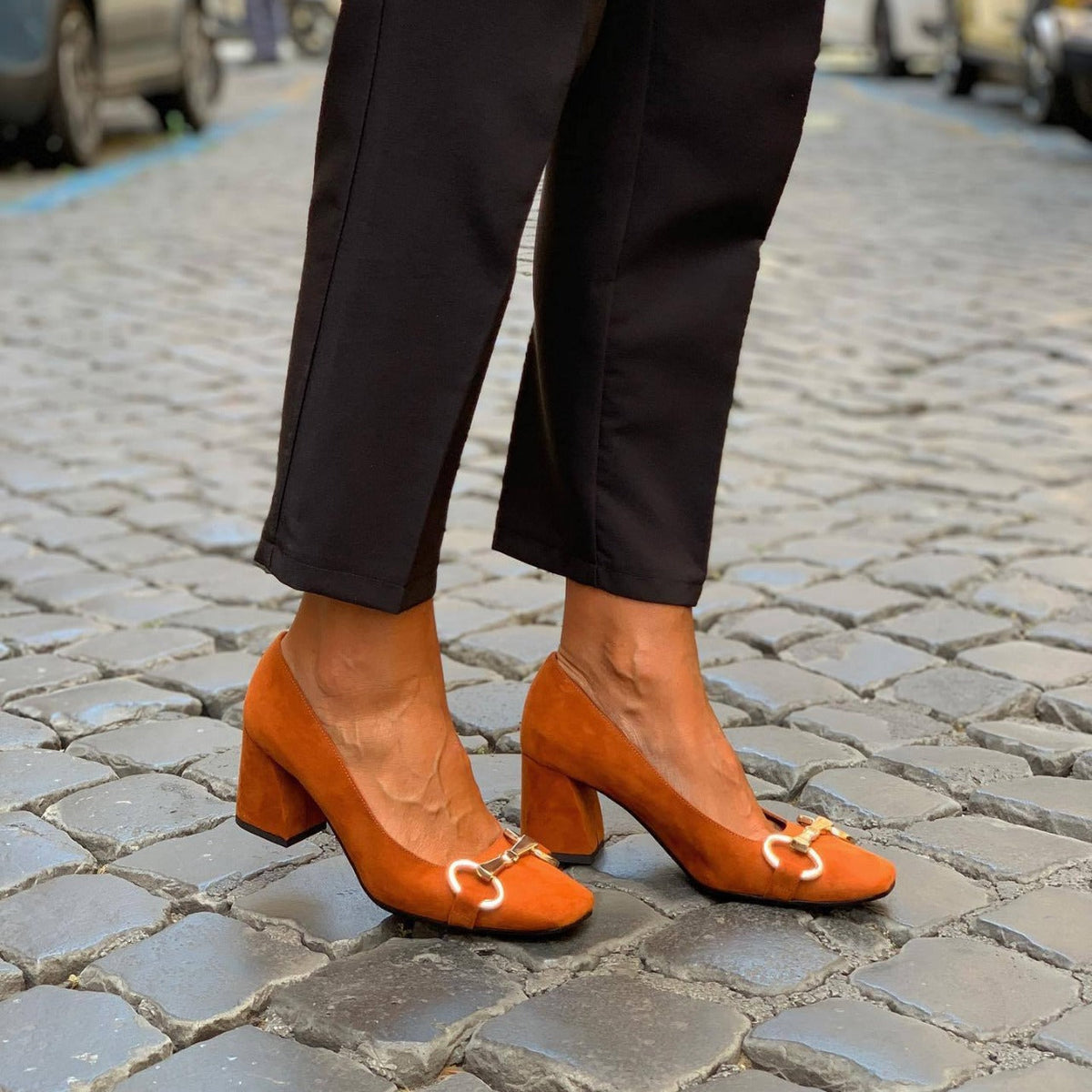 Women's Block Heels | Closed-Toe & Buckle Detail