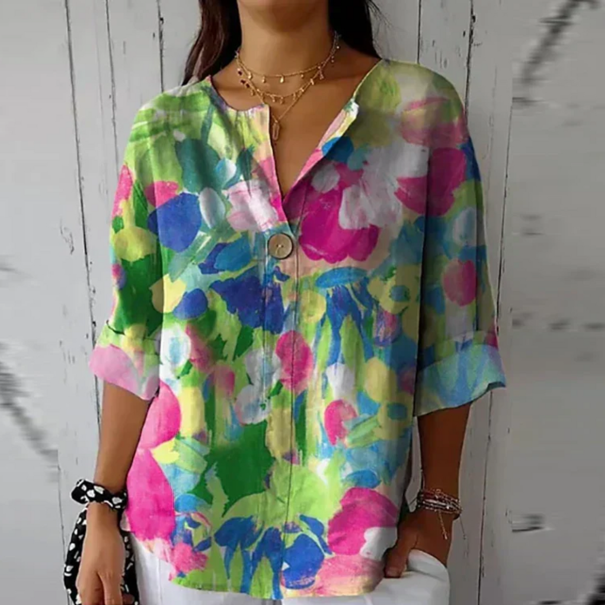 Women's Blouse | V-Neck Relaxed Fit