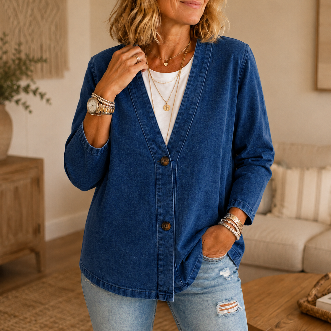 Women's Cardigan | Collarless & Soft Comfort