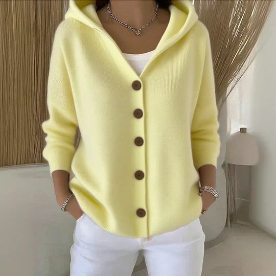 Women's Cardigan Relaxed Fit Long Sleeve Smooth Finish with Open Front