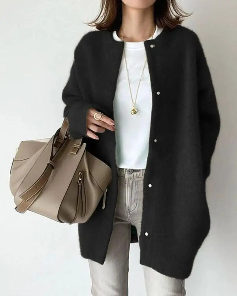 Women's Cardigan | Snap Button Longline Fit