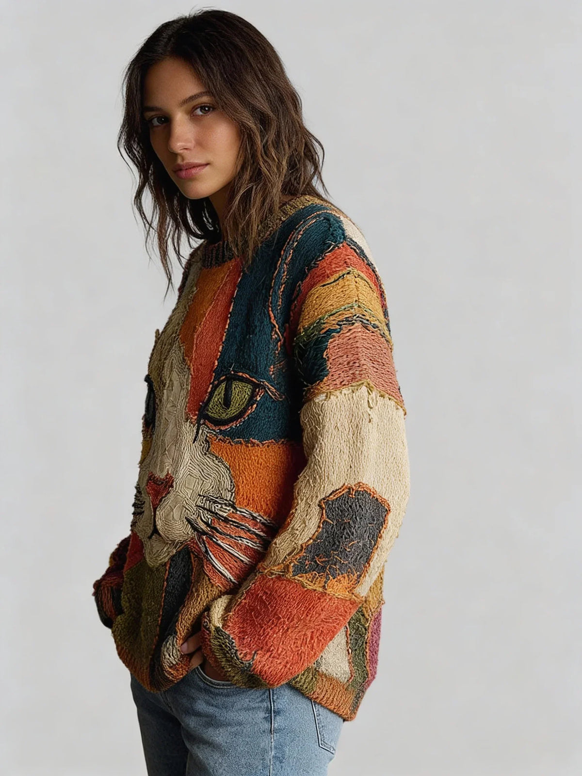 Women's Casual Sweater | Art-Inspired Design & Relaxed Fit