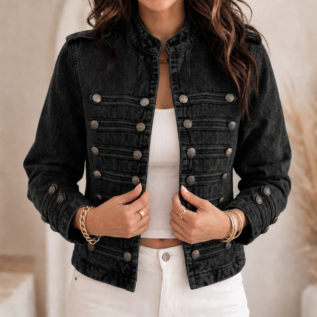 Women's Cropped Jacket | Standing Collar & Structured Fit