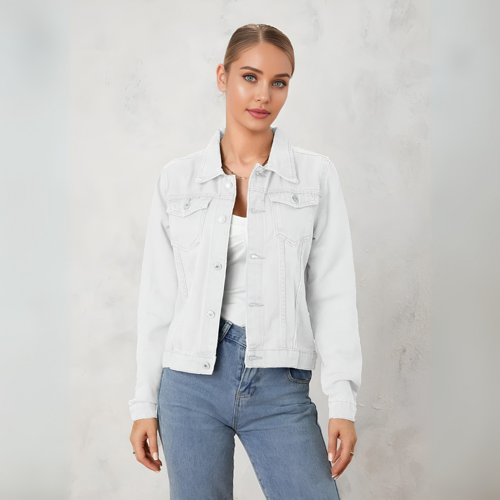 Women's Denim Jacket | Cropped Fit & Button Down