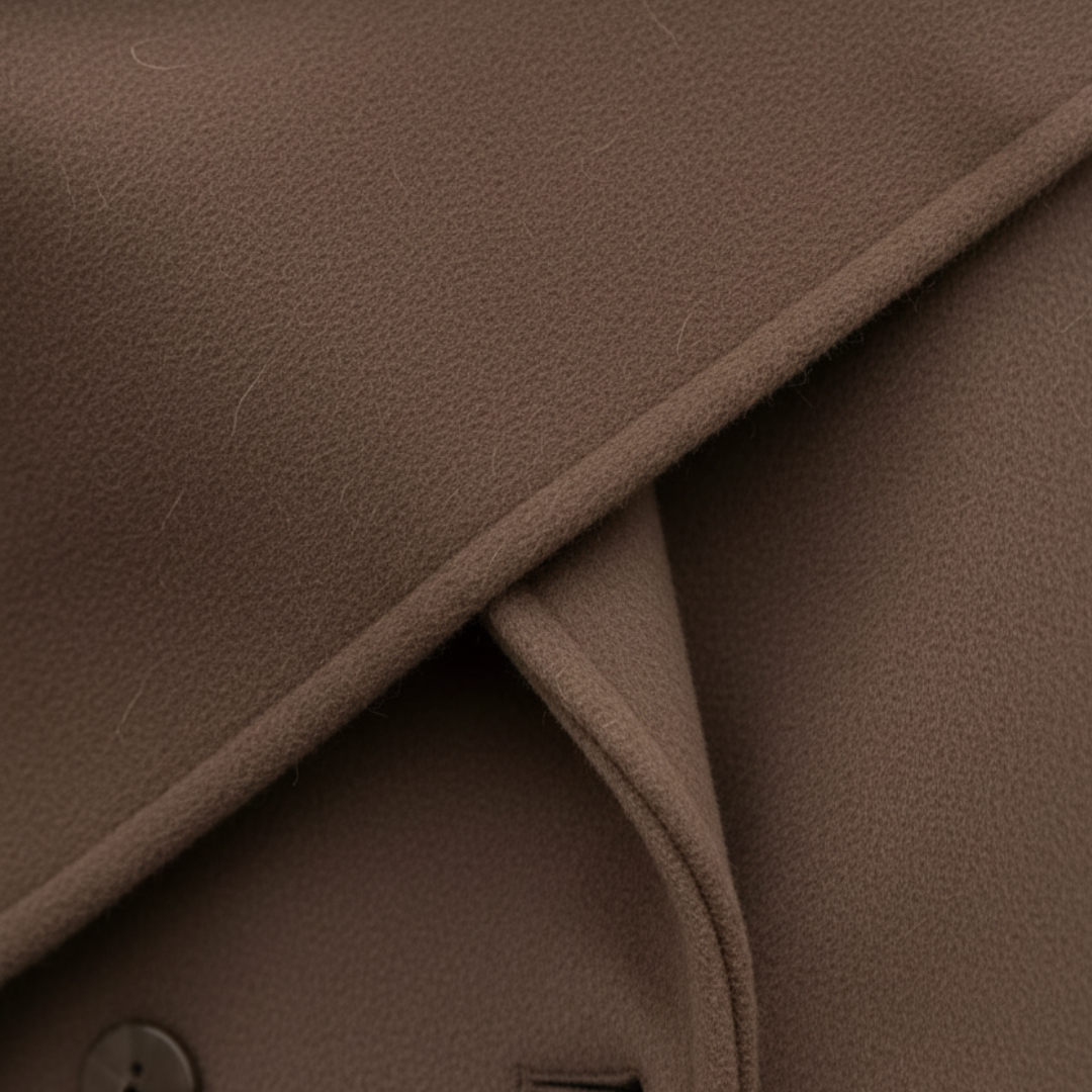 Women's Double-Breasted Coat | Long Line with Cape