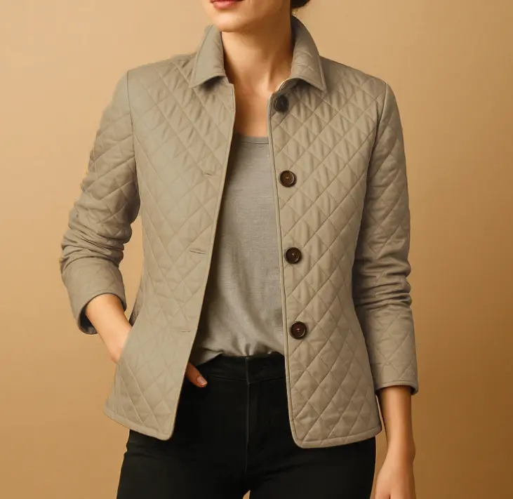 Women's Jacket | Quilted & Stand-Up Collar