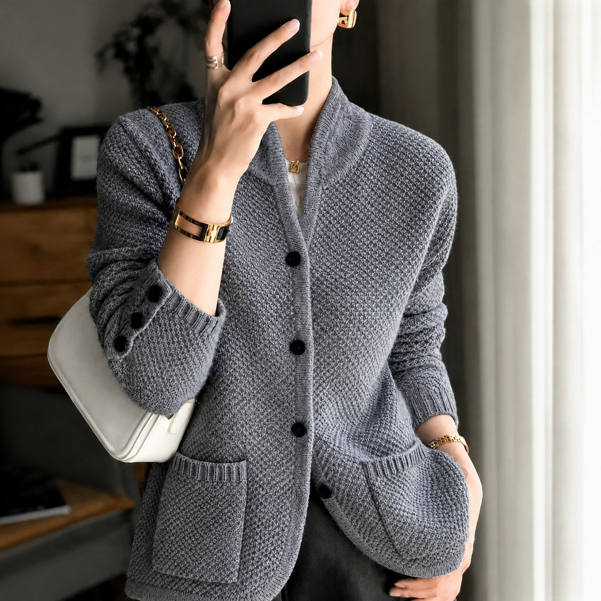 Women's Knit Cardigan | Button Front & Relaxed Fit