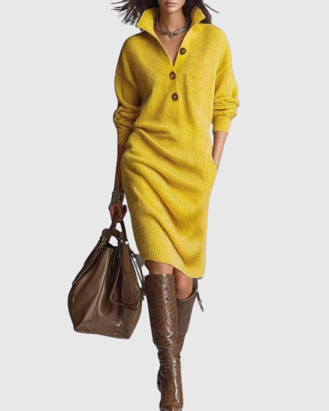 Women's Knit Midi Dress | Warm & Elegant
