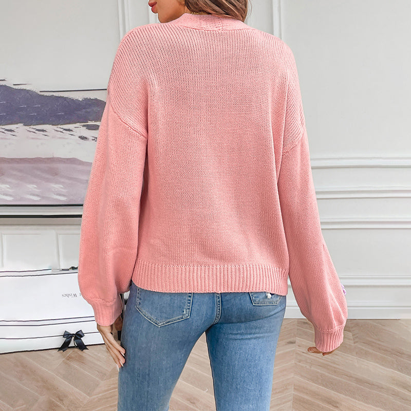 Women's Knitted Cardigan | Floral Print Design
