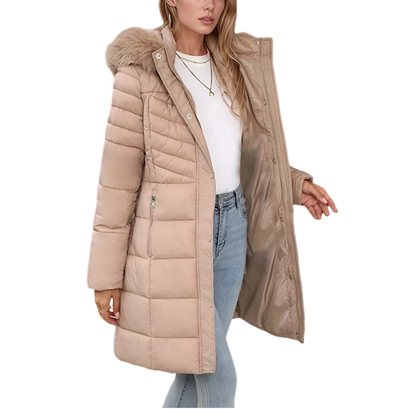 Women's Longline Puffer Coat | Windproof & Warm