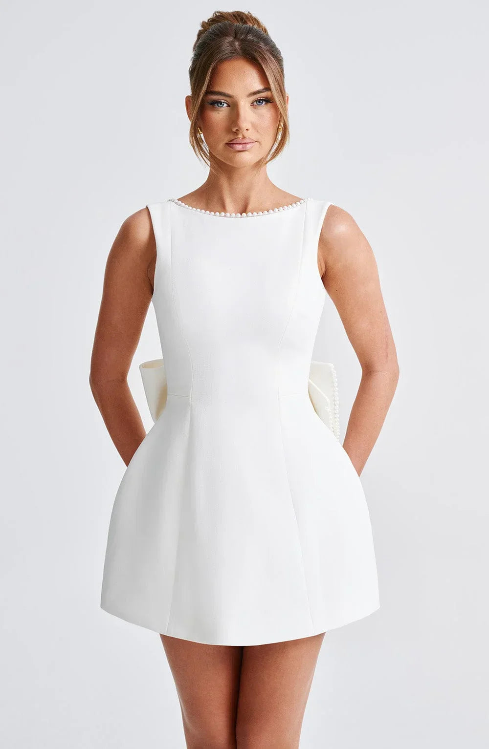 Women's Mini Dress | Sculptural Back Bow