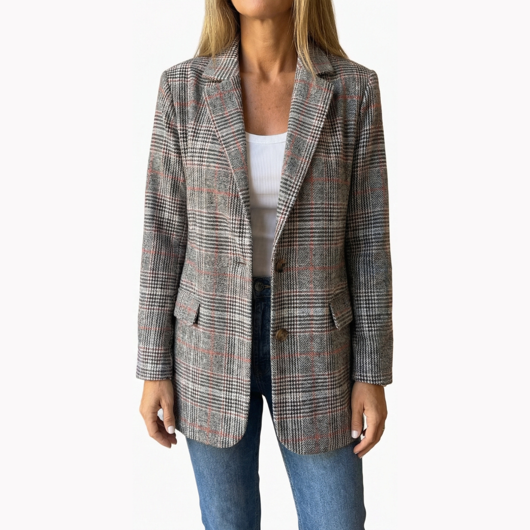 Women's Plaid Blazer | Relaxed & Oversized Fit