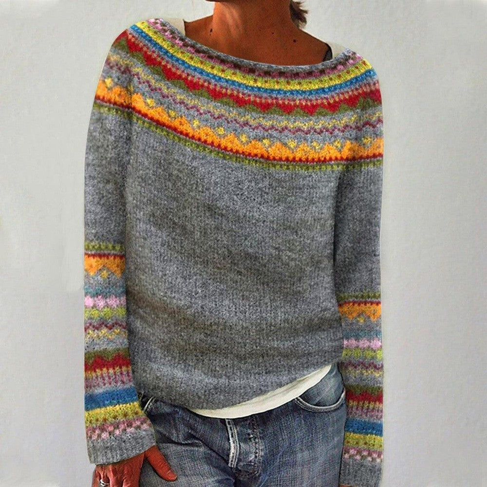 Women's Sweater | Relaxed & Patterned Yoke