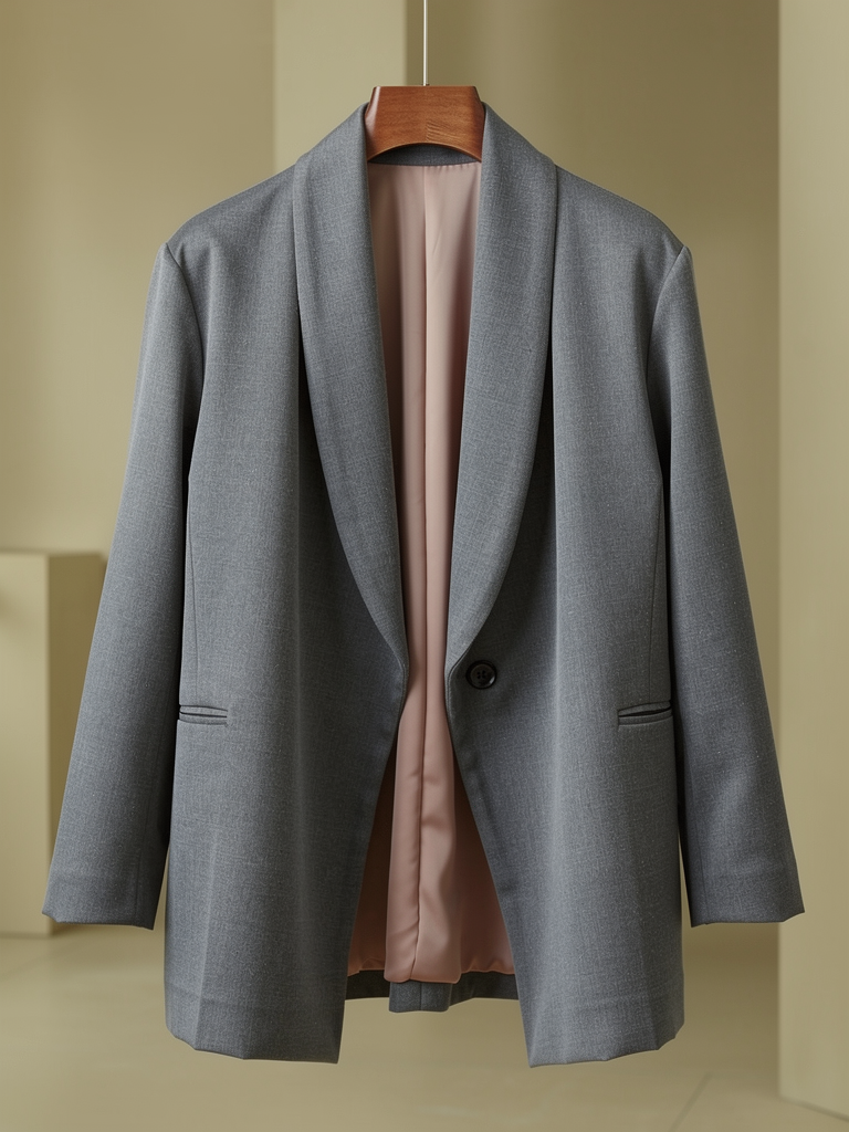 Women's Wrap Blazer Oversized Double Breasted with Internal Buttons