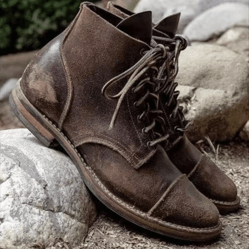 Leon – Leather Boots with Firm Structure - Boots - Coffee - Davies & Cooper