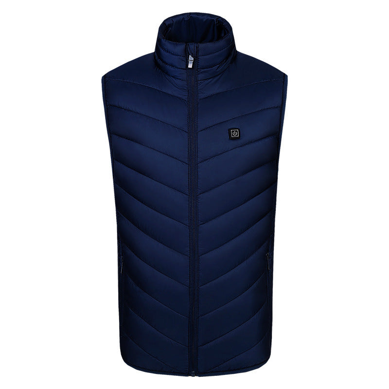 Men's USB Heated Vest Stand Collar Quilted Gilet Jacket 10
