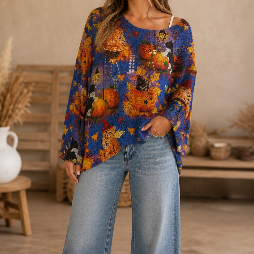 Women's Pumpkin Sweater | Open-Knit Crochet Design 15