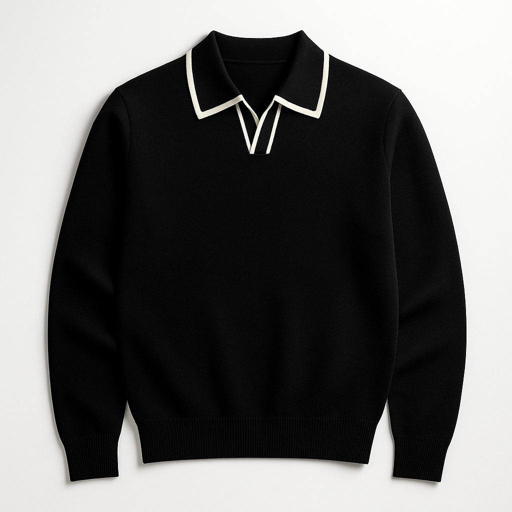 Men's Polo Sweater | Johnny Collar & Tailored Fit 3