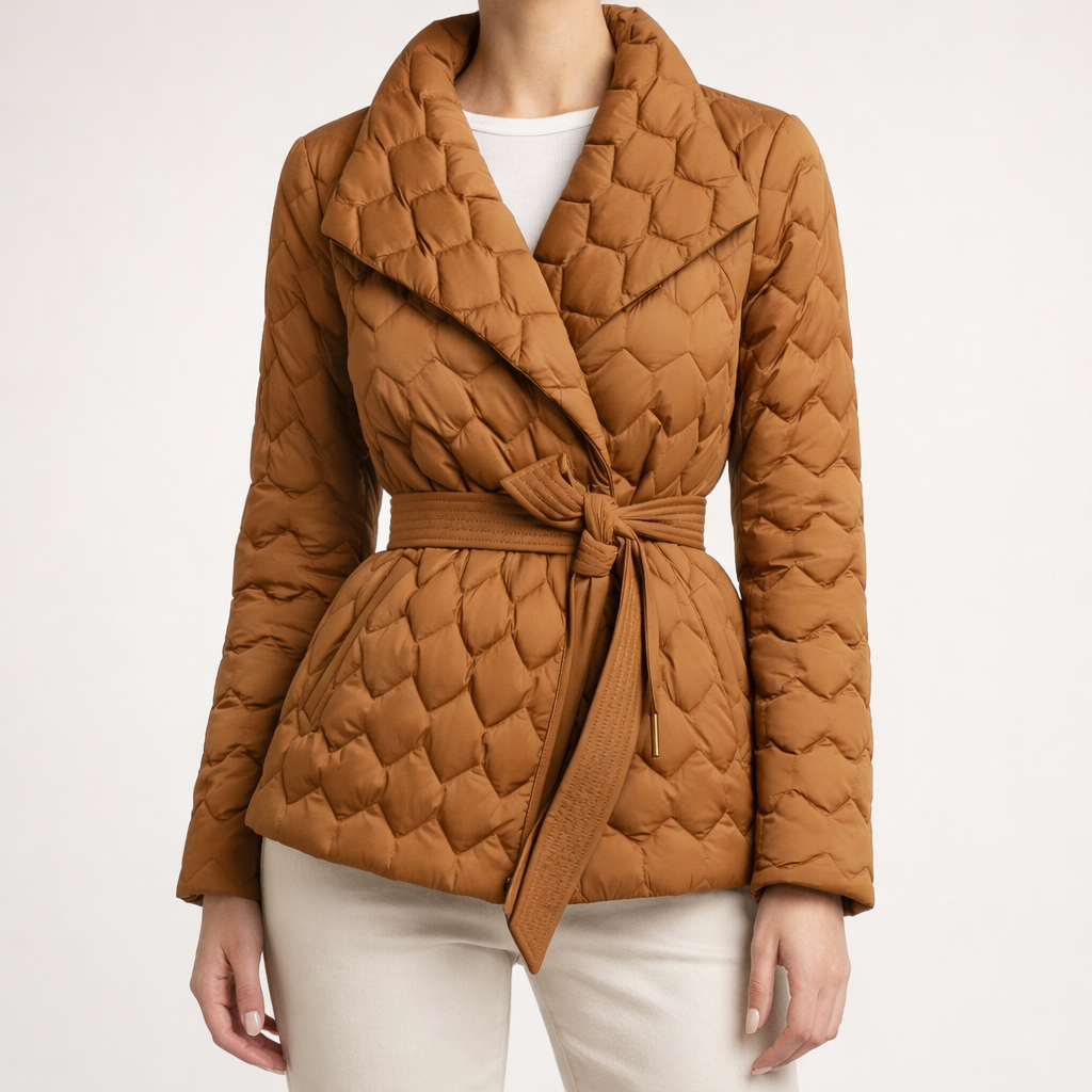 Women's Wrap Coat | Padded Quilting & Wind Resistant 3