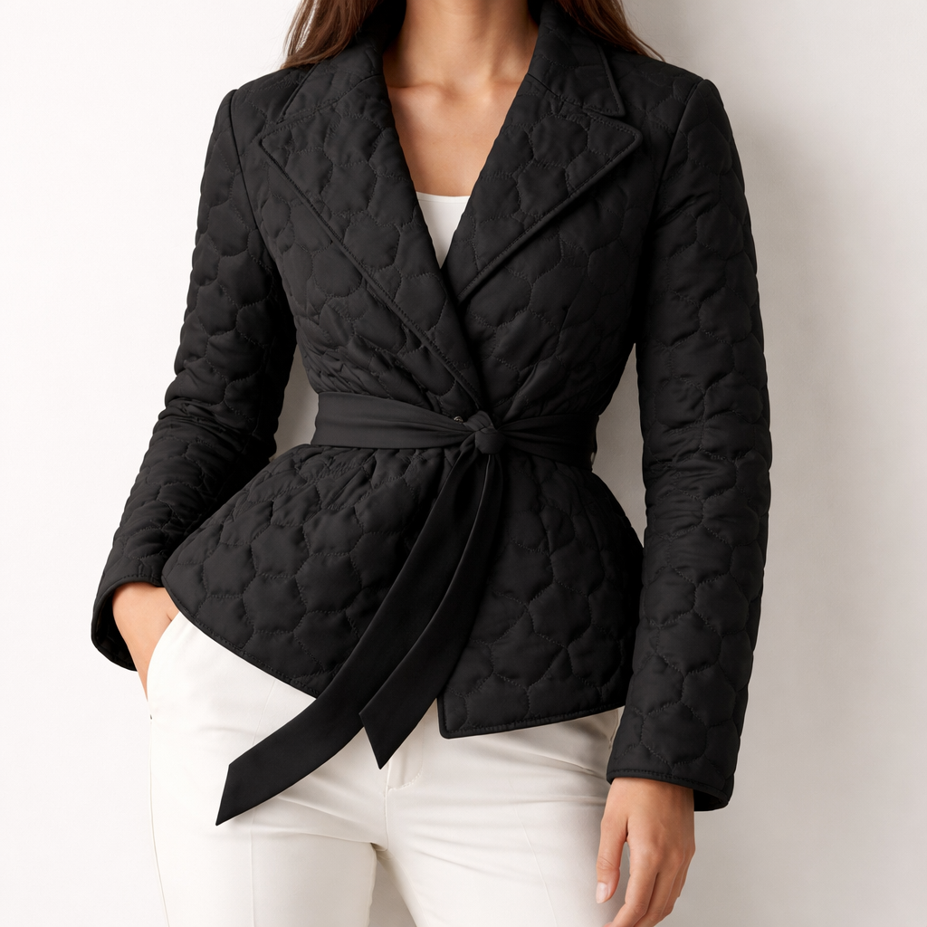 Women's Wrap Coat | Padded Quilting & Wind Resistant 4