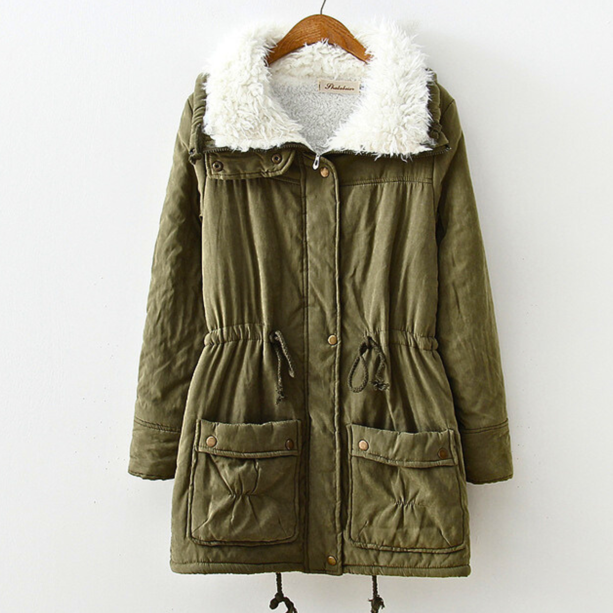 Men's Sherpa Lined Parka Winter Coat Adjustable Waist Jacket 2