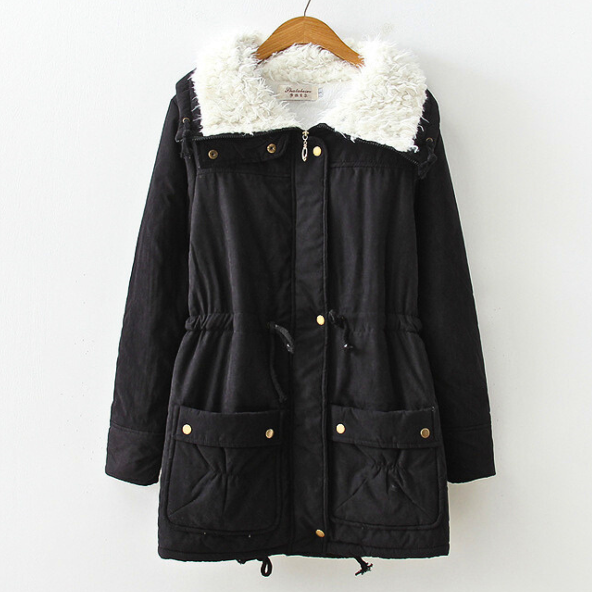 Men's Sherpa Lined Parka Winter Coat Adjustable Waist Jacket 4