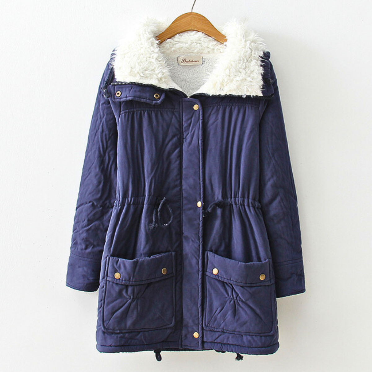 Men's Sherpa Lined Parka Winter Coat Adjustable Waist Jacket 3