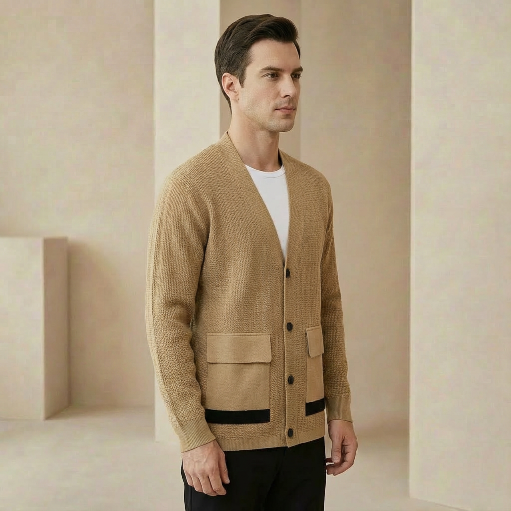 Men's Ribbed Cardigan | Relaxed Fit & Button Front 2