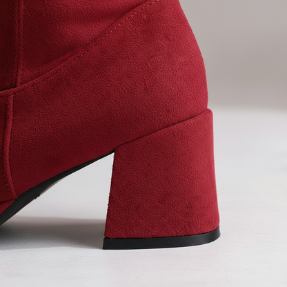 Women's Knee-High Boots Adjustable Buckle Block Heel 5