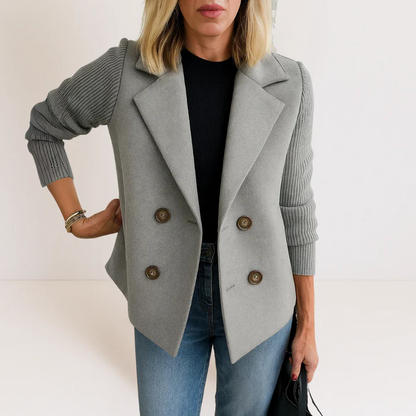 Women's Double-Breasted Blazer Tailored Fit Casual Jacket 6