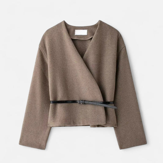 Women's Belted Wrap Sweater V-Neck Cardigan Knitwear 1