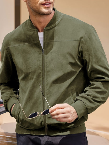 Men's Classic Fit Biker Jacket Modern Accents Coat 10