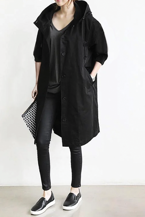 Anna - Stylish Hooded Trench Coat for All Occasions