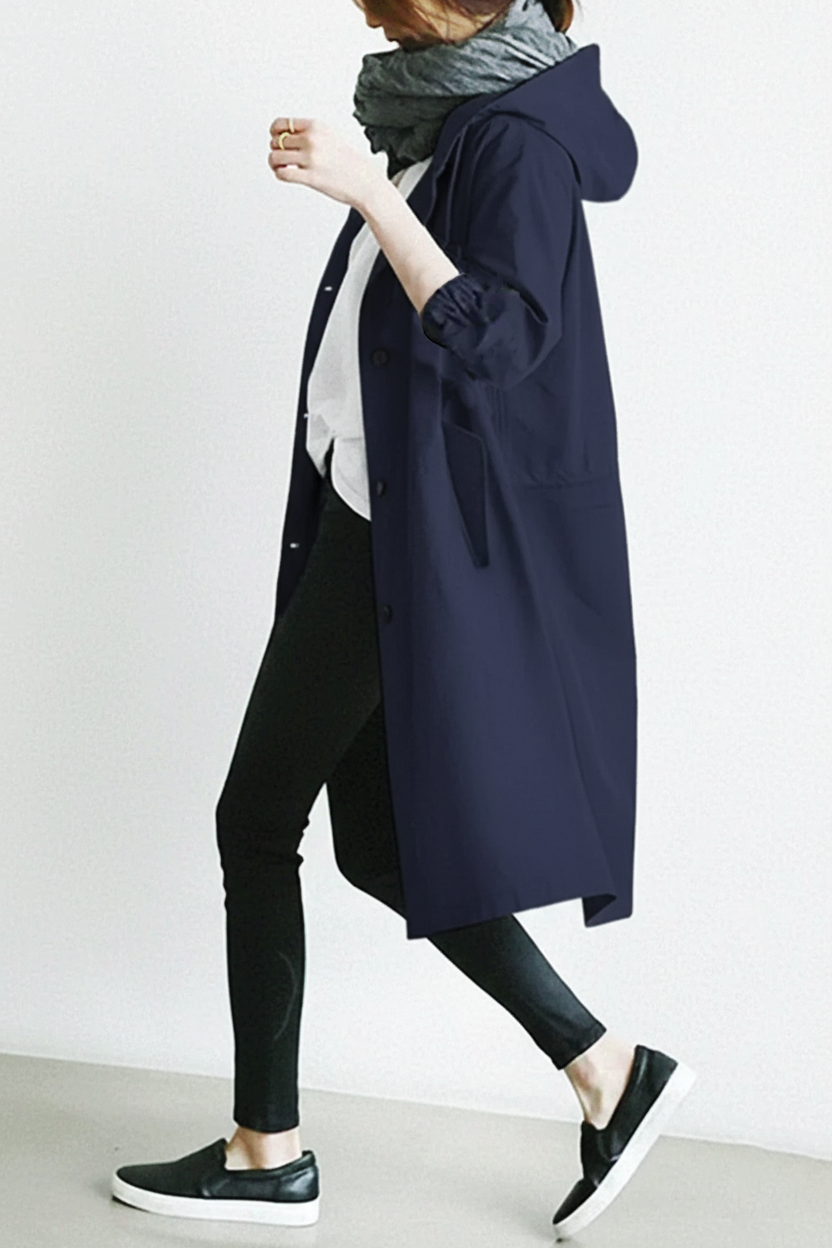 Anna - Stylish Hooded Trench Coat for All Occasions