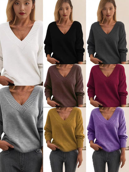 Avery - Cozy V-Neck Knit Sweater for Everyday Wear