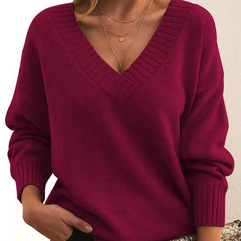 Avery - Cozy V-Neck Knit Sweater for Everyday Wear
