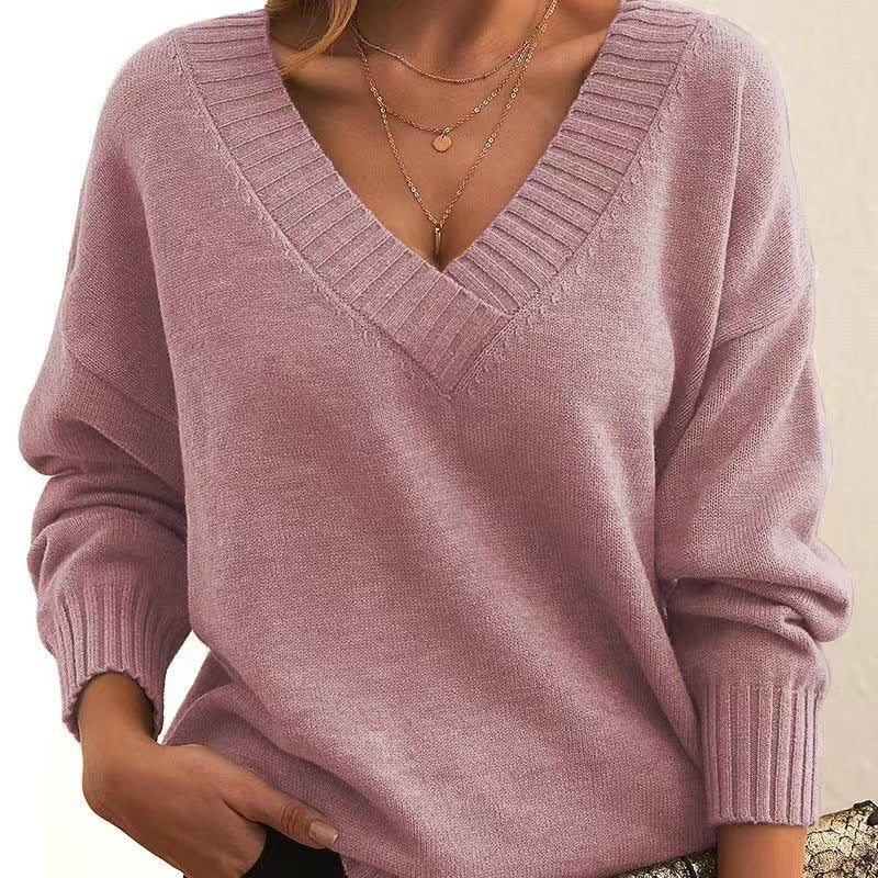 Avery - Cozy V-Neck Knit Sweater for Everyday Wear