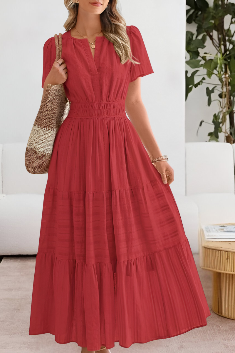 Boho Midi Dress Women's | Flutter Sleeve & Tiered Flowing A-Line