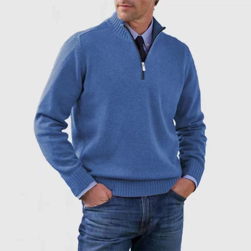 Men's Zip Pullover Regular Fit Easy Care Sweater Jumper 6