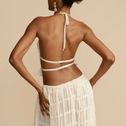 Chic Halter Top & Skirt Set for Stylish Occasions